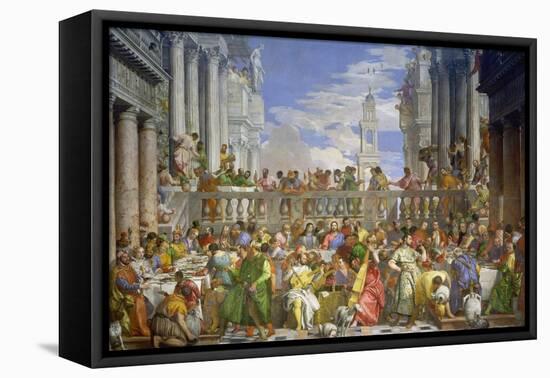 The Marriage Feast at Cana, about 1562/63-Paolo Veronese-Framed Stretched Canvas
