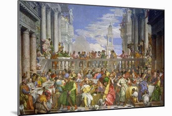 The Marriage Feast at Cana, about 1562/63-Paolo Veronese-Mounted Giclee Print