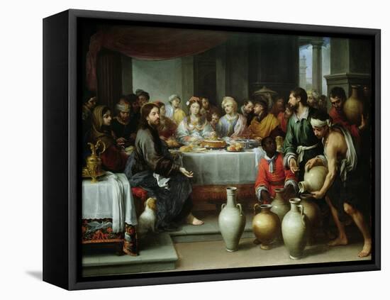 The Marriage Feast at Cana, C.1665-75-Bartolome Esteban Murillo-Framed Stretched Canvas