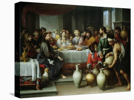 The Marriage Feast at Cana, C.1665-75-Bartolome Esteban Murillo-Stretched Canvas