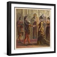 The Marriage of Henry V of England and Catherine de Valois the Daughter of Charles VI of France-Joseph Kronheim-Framed Art Print