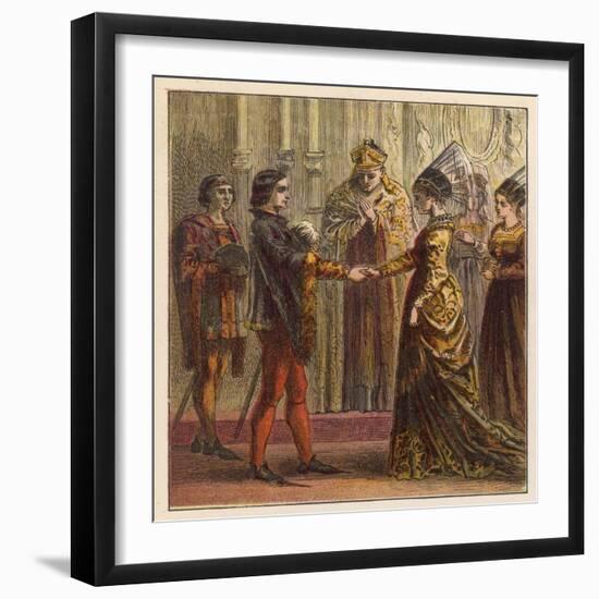 The Marriage of Henry V of England and Catherine de Valois the Daughter of Charles VI of France-Joseph Kronheim-Framed Art Print