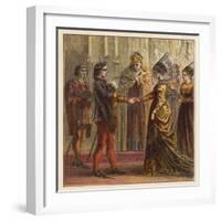 The Marriage of Henry V of England and Catherine de Valois the Daughter of Charles VI of France-Joseph Kronheim-Framed Art Print