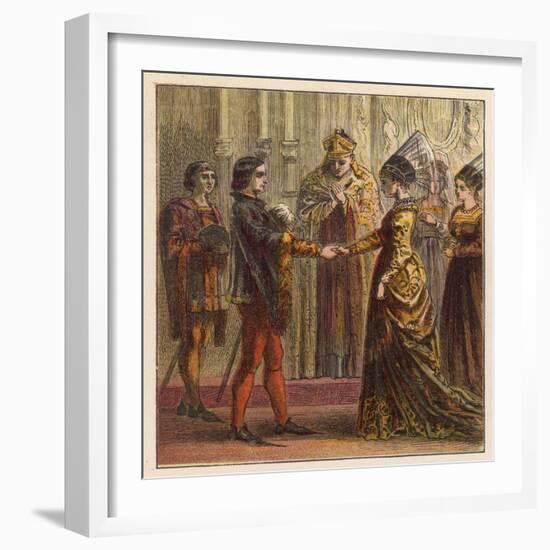 The Marriage of Henry V of England and Catherine de Valois the Daughter of Charles VI of France-Joseph Kronheim-Framed Art Print