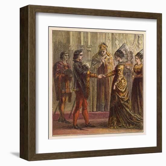 The Marriage of Henry V of England and Catherine de Valois the Daughter of Charles VI of France-Joseph Kronheim-Framed Art Print