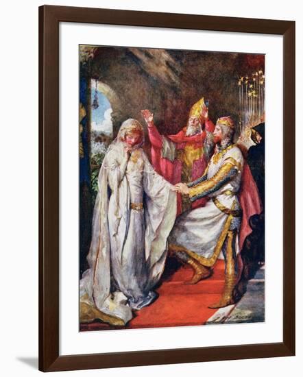 The Marriage of King Arthur and Queen Guinevere, Illustration for 'Children's Stories from…-John Henry Frederick Bacon-Framed Giclee Print