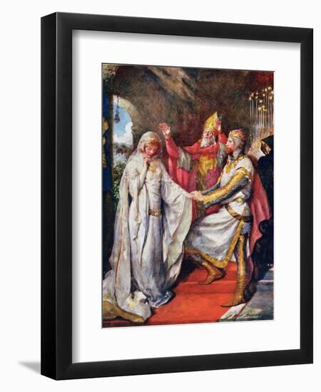 The Marriage of King Arthur and Queen Guinevere, Illustration for 'Children's Stories from…-John Henry Frederick Bacon-Framed Premium Giclee Print