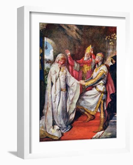 The Marriage of King Arthur and Queen Guinevere, Illustration for 'Children's Stories from…-John Henry Frederick Bacon-Framed Giclee Print