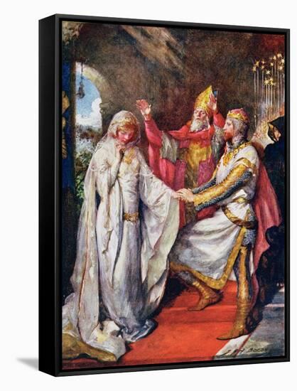 The Marriage of King Arthur and Queen Guinevere, Illustration for 'Children's Stories from…-John Henry Frederick Bacon-Framed Stretched Canvas