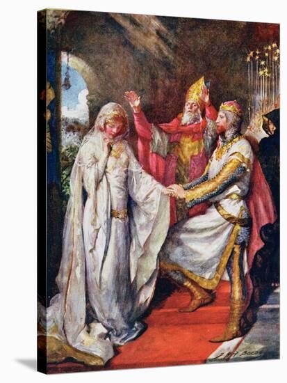 The Marriage of King Arthur and Queen Guinevere, Illustration for 'Children's Stories from…-John Henry Frederick Bacon-Stretched Canvas