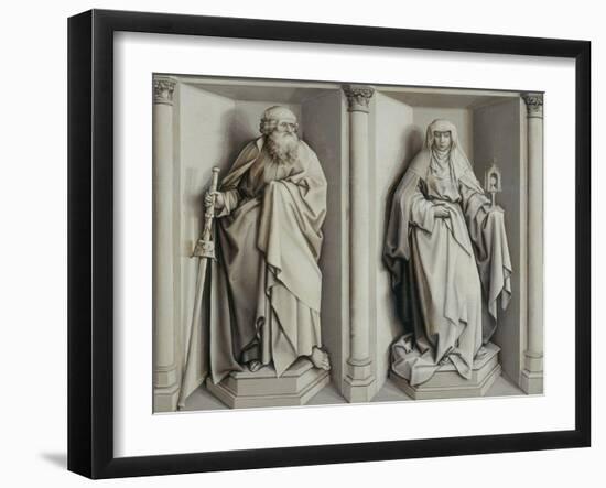 The Marriage of Mary and Joseph. (Revers)-Robert Campin-Framed Giclee Print