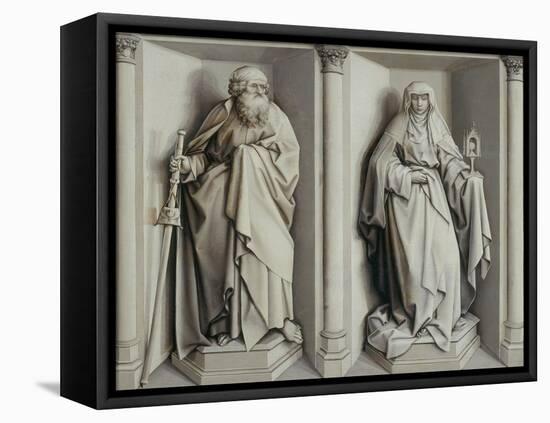 The Marriage of Mary and Joseph. (Revers)-Robert Campin-Framed Stretched Canvas