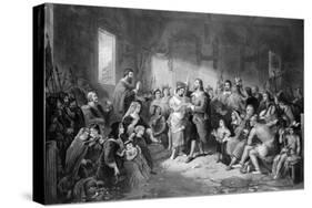 The Marriage of Pocahontas (C.1595-1617) Engraved by John C. Mccrae-Henry Brueckner-Stretched Canvas