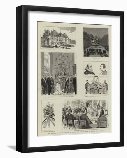 The Marriage of Prince Waldemar of Denmark and Princess Marie of Orleans at Eu, France-null-Framed Giclee Print