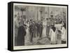 The Marriage of Princess Marie of Edinburgh and the Crown Prince Ferdinand of Roumania in the Catho-Amedee Forestier-Framed Stretched Canvas