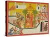 The Marriage of Rama and His Brothers from the "Sangri Ramayana"-null-Stretched Canvas