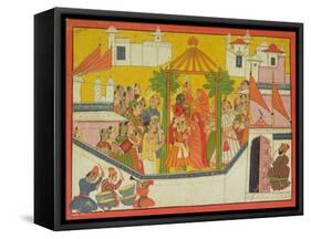 The Marriage of Rama and His Brothers from the "Sangri Ramayana"-null-Framed Stretched Canvas