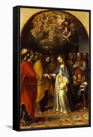 The Marriage of the Virgin, c.1693-Esteban Márquez de Velasco-Framed Stretched Canvas