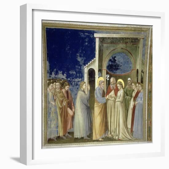 The Marriage of the Virgin, circa 1305-Giotto di Bondone-Framed Giclee Print