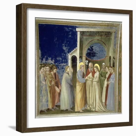 The Marriage of the Virgin, circa 1305-Giotto di Bondone-Framed Giclee Print