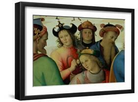 The Marriage of the Virgin, Detail of the Suitors, 1500-04-Pietro Perugino-Framed Giclee Print
