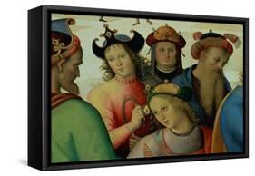 The Marriage of the Virgin, Detail of the Suitors, 1500-04-Pietro Perugino-Framed Stretched Canvas