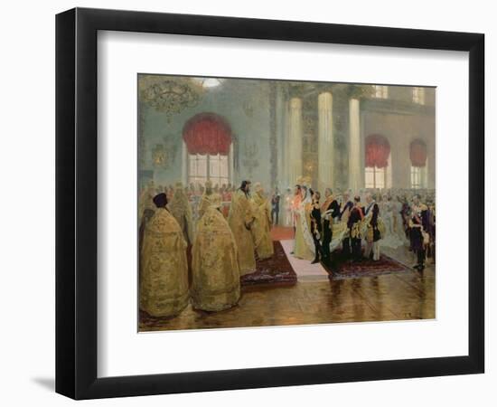 The Marriage of Tsar Nicholas II (1868-1918) and Alexandra Feodorovna (1872-1918) 1894-Ilya Efimovich Repin-Framed Giclee Print