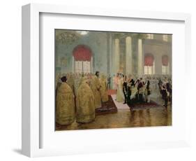 The Marriage of Tsar Nicholas II (1868-1918) and Alexandra Feodorovna (1872-1918) 1894-Ilya Efimovich Repin-Framed Giclee Print