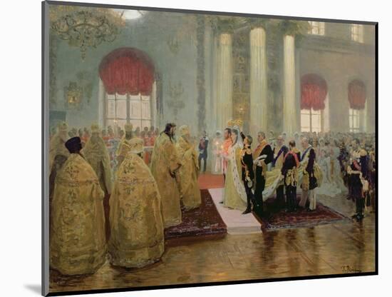 The Marriage of Tsar Nicholas II (1868-1918) and Alexandra Feodorovna (1872-1918) 1894-Ilya Efimovich Repin-Mounted Giclee Print