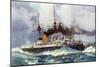The "Mars" in the Channel Squadron, 1901-Charles Edward Dixon-Mounted Giclee Print