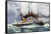 The "Mars" in the Channel Squadron, 1901-Charles Edward Dixon-Framed Stretched Canvas