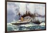The "Mars" in the Channel Squadron, 1901-Charles Edward Dixon-Framed Giclee Print