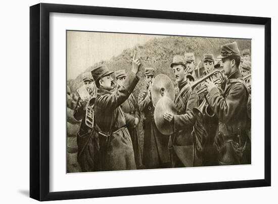 The 'Marseillaise' Played in the Trench, from 'Le Miroir', 17 October 1915-null-Framed Giclee Print