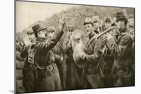 The 'Marseillaise' Played in the Trench, from 'Le Miroir', 17 October 1915-null-Mounted Giclee Print