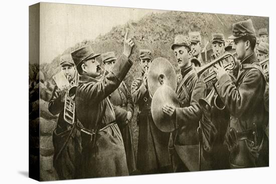 The 'Marseillaise' Played in the Trench, from 'Le Miroir', 17 October 1915-null-Stretched Canvas