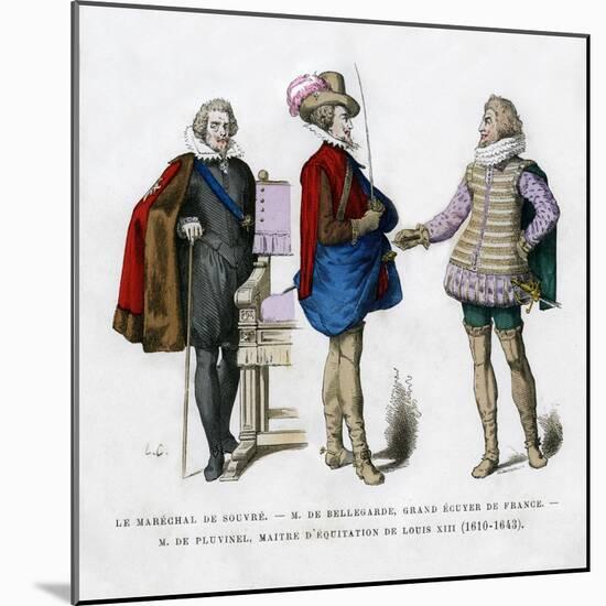 The Marshal of Souvre, M De Bellegarde and M De Pluvinel, 17th Century-null-Mounted Giclee Print