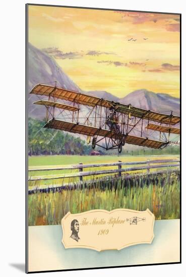 The Martin Biplane, 1909-Charles H. Hubbell-Mounted Art Print