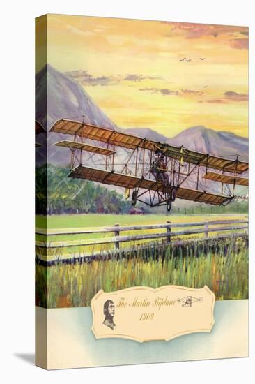The Martin Biplane, 1909-Charles H. Hubbell-Stretched Canvas