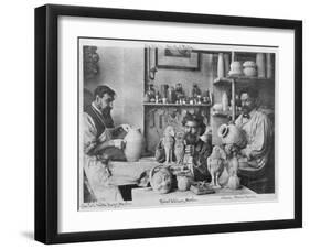 The Martin Brothers in the Studio at the Southall Pottery (B/W Photo)-English Photographer-Framed Giclee Print