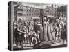 The Martyrdom of Mr John Bradford and John Leaf in Smithfield, Illustration from 'Foxes Martyrs'…-null-Stretched Canvas