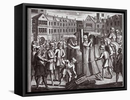 The Martyrdom of Mr John Bradford and John Leaf in Smithfield, Illustration from 'Foxes Martyrs'…-null-Framed Stretched Canvas
