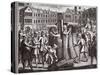 The Martyrdom of Mr John Bradford and John Leaf in Smithfield, Illustration from 'Foxes Martyrs'…-null-Stretched Canvas