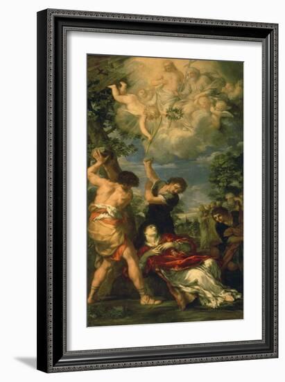 The Martyrdom of Saint Stephen, 1660-Pietro Da Cortona-Framed Giclee Print