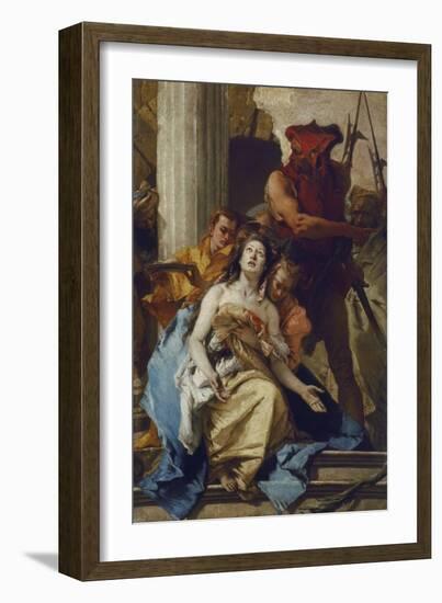 The Martyrdom of St. Agatha, about 1750. (Altarpiece from S. Agata, Lendinara)-Giovanni Battista Tiepolo-Framed Giclee Print