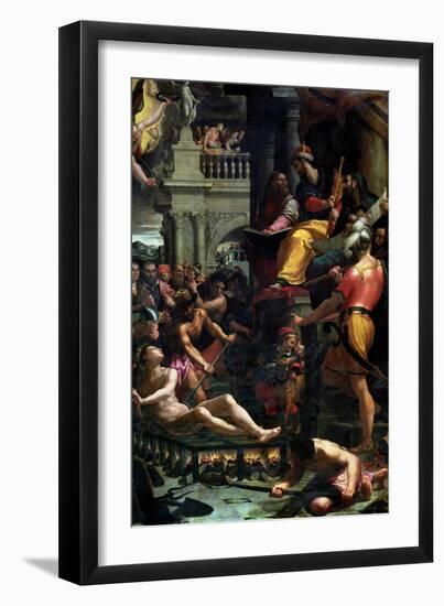 The Martyrdom of St. Lawrence, 1573-Girolamo Macchietti-Framed Giclee Print