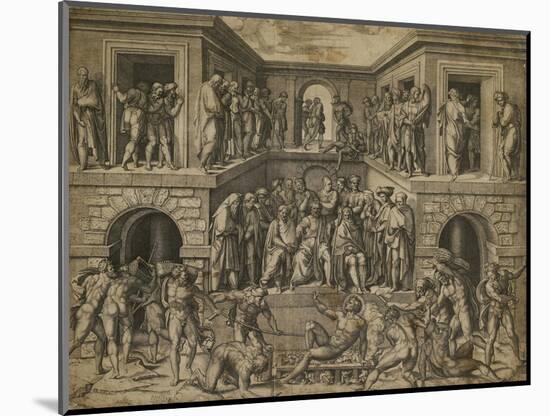 The Martyrdom of St Lawrence, C. 1525-Marcantonio Raimondi-Mounted Giclee Print