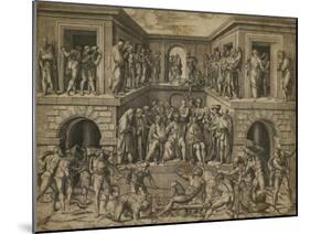 The Martyrdom of St Lawrence, C. 1525-Marcantonio Raimondi-Mounted Giclee Print