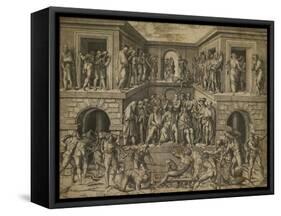 The Martyrdom of St Lawrence, C. 1525-Marcantonio Raimondi-Framed Stretched Canvas