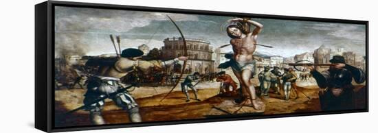 The Martyrdom of St Sebastian, 16th Century-Gregorio Lopez-Framed Stretched Canvas