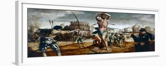 The Martyrdom of St Sebastian, 16th Century-Gregorio Lopez-Framed Giclee Print